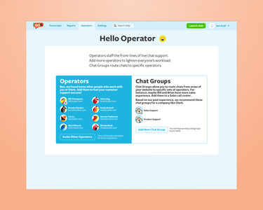 Screenshot of the redesigned Olark Operator Landing page.