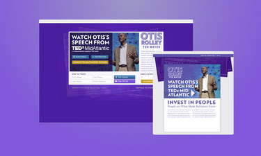 The introductory email and interstitial for Otis’s mayoral campaign