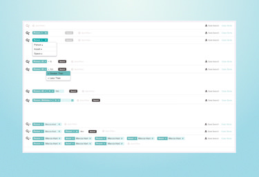 States of the faceted search tool.